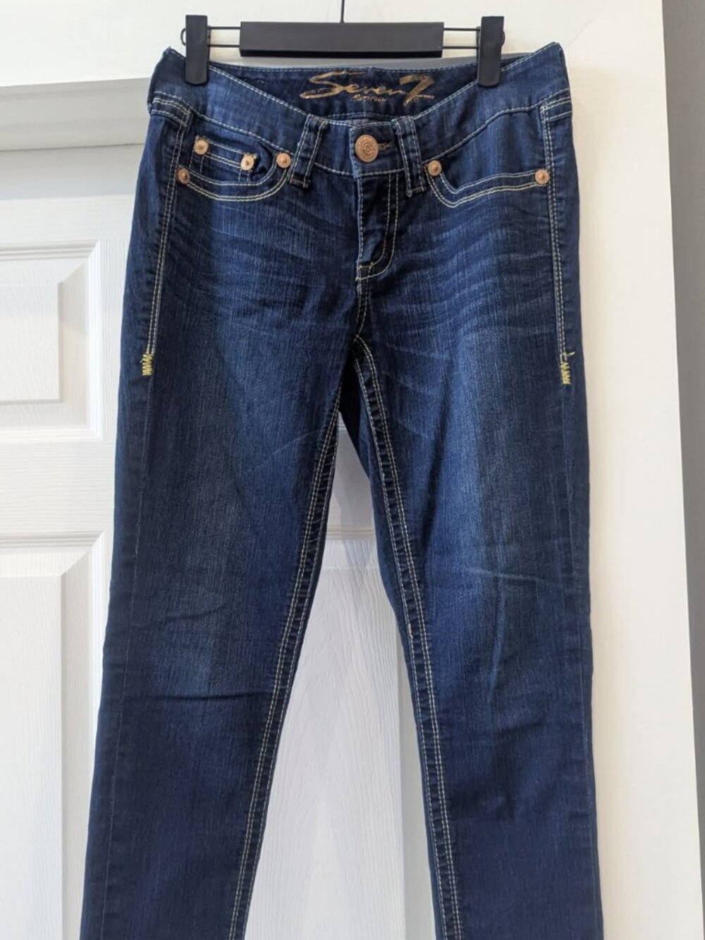 Seven7 Premium Stretch Jeans Size 6P Dark Wash Denim